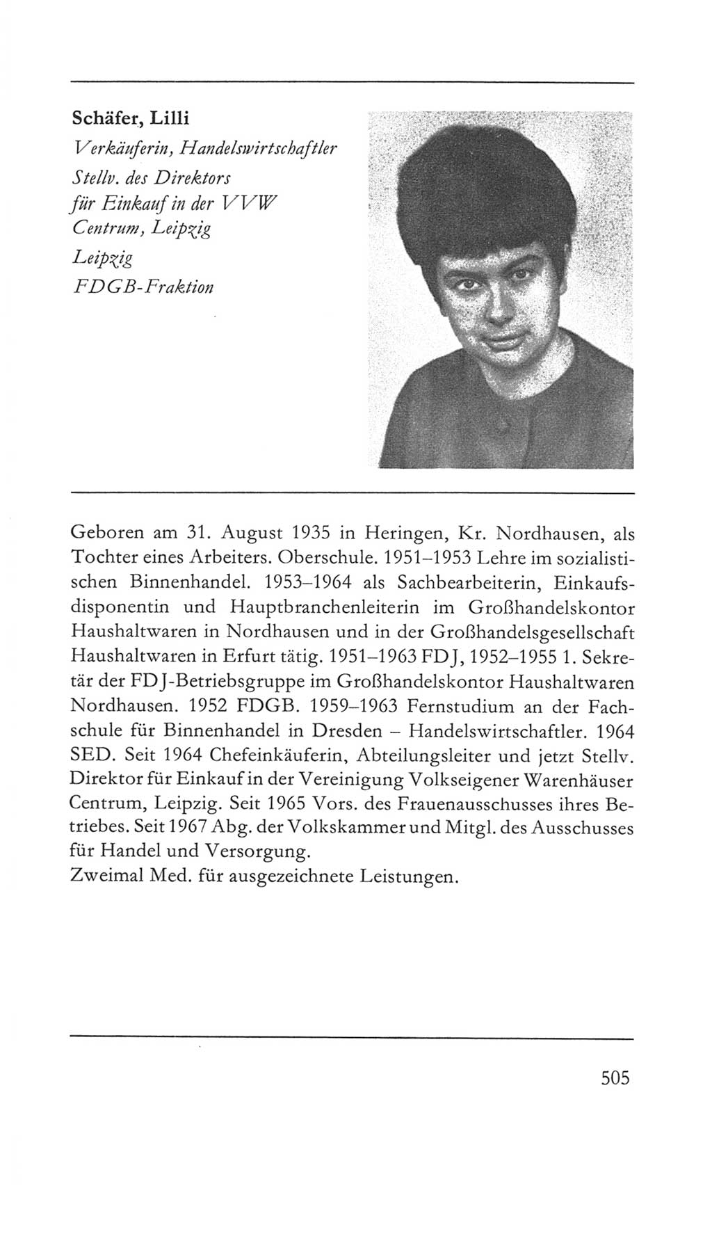 Volkskammer (VK) der Deutschen Demokratischen Republik (DDR) 5. Wahlperiode 1967-1971, Seite 505 (VK. DDR 5. WP. 1967-1971, S. 505)