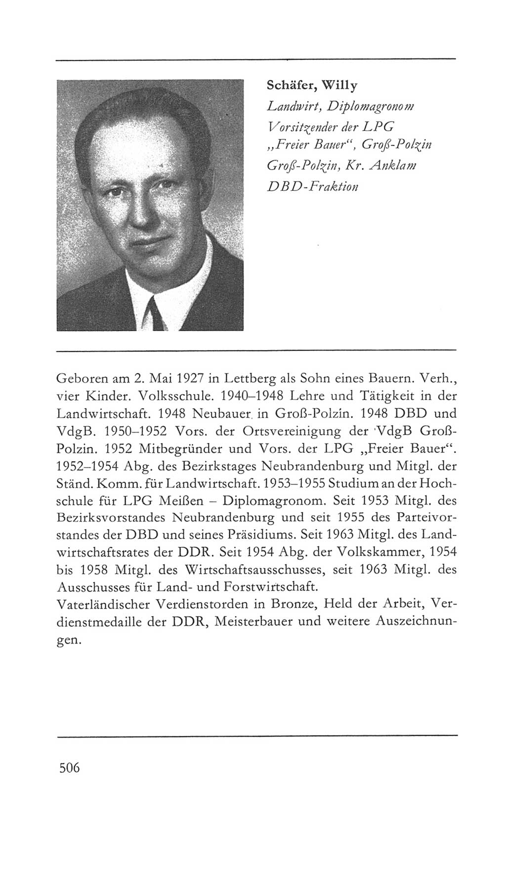 Volkskammer (VK) der Deutschen Demokratischen Republik (DDR) 5. Wahlperiode 1967-1971, Seite 506 (VK. DDR 5. WP. 1967-1971, S. 506)