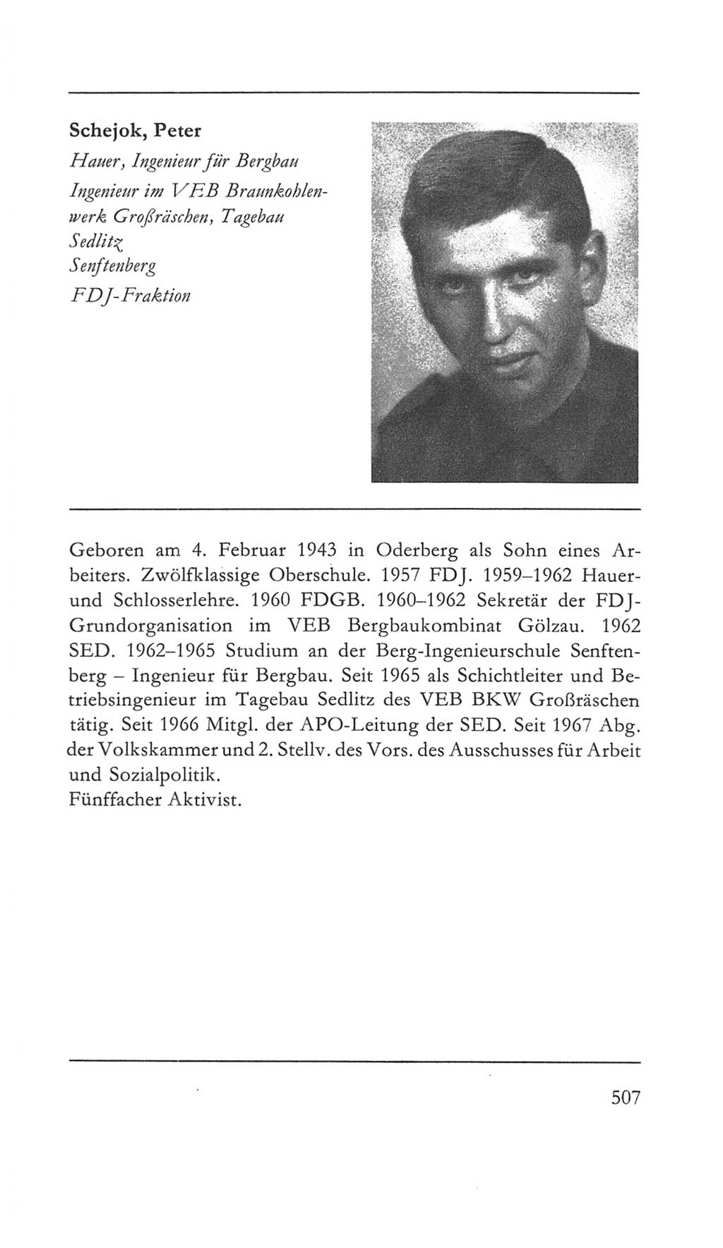 Volkskammer (VK) der Deutschen Demokratischen Republik (DDR) 5. Wahlperiode 1967-1971, Seite 507 (VK. DDR 5. WP. 1967-1971, S. 507)