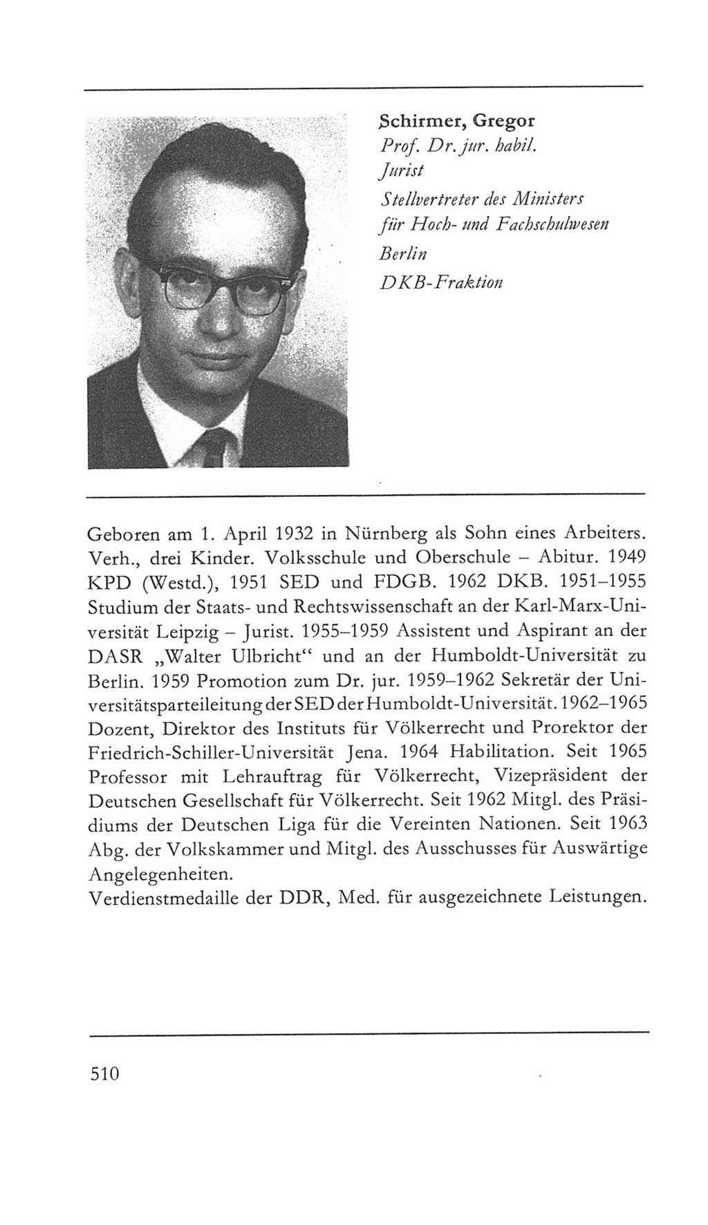 Volkskammer (VK) der Deutschen Demokratischen Republik (DDR) 5. Wahlperiode 1967-1971, Seite 510 (VK. DDR 5. WP. 1967-1971, S. 510)