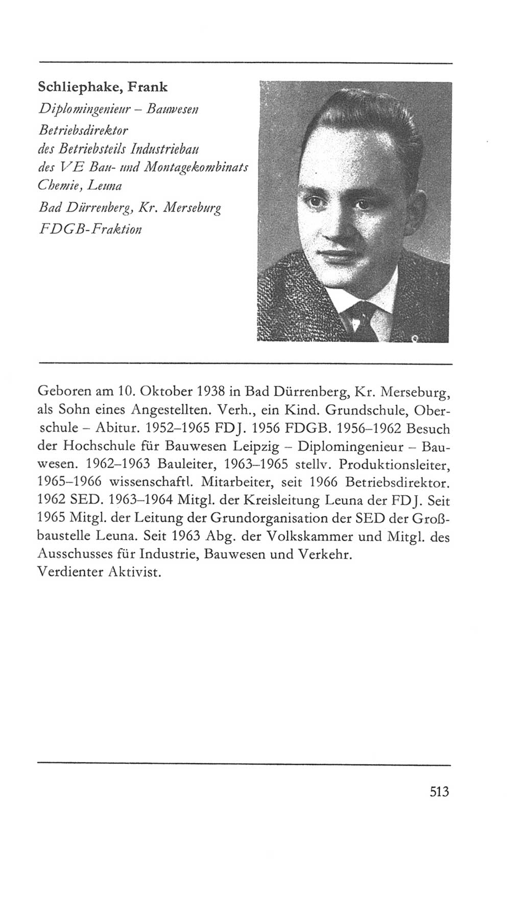 Volkskammer (VK) der Deutschen Demokratischen Republik (DDR) 5. Wahlperiode 1967-1971, Seite 513 (VK. DDR 5. WP. 1967-1971, S. 513)