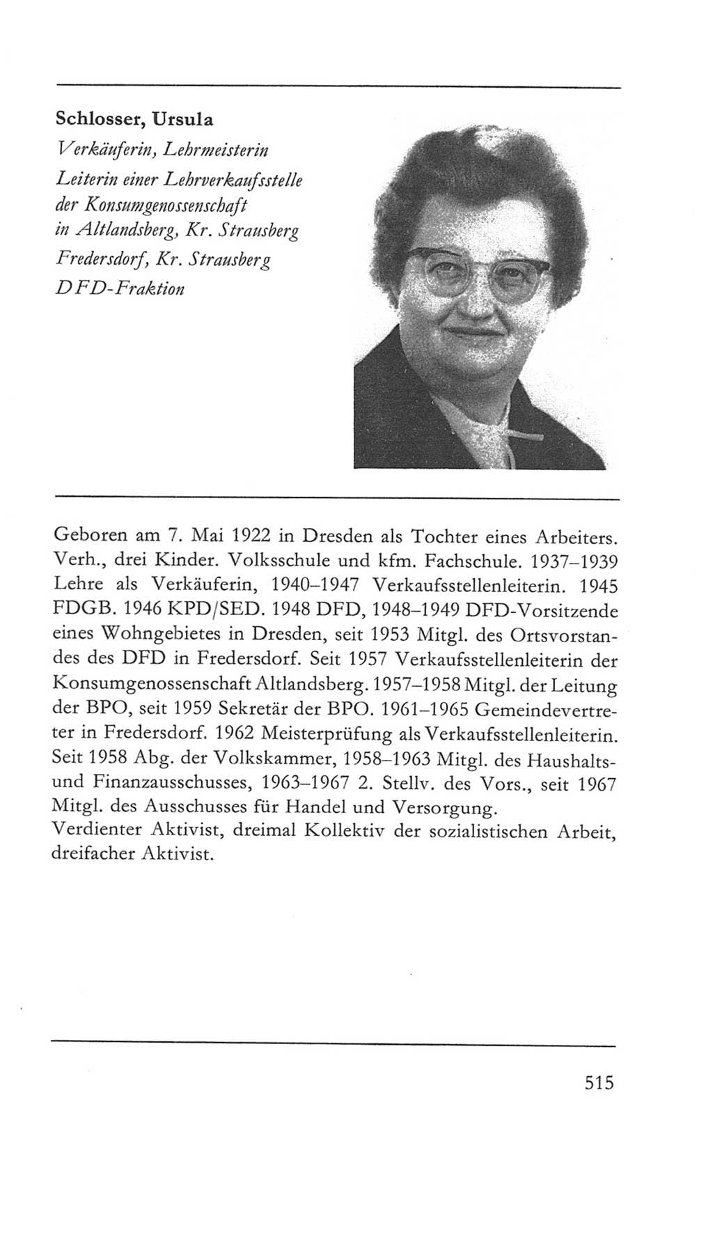 Volkskammer (VK) der Deutschen Demokratischen Republik (DDR) 5. Wahlperiode 1967-1971, Seite 515 (VK. DDR 5. WP. 1967-1971, S. 515)