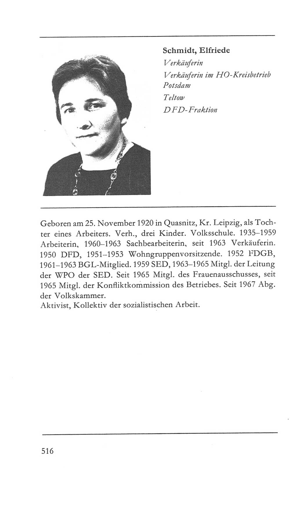 Volkskammer (VK) der Deutschen Demokratischen Republik (DDR) 5. Wahlperiode 1967-1971, Seite 516 (VK. DDR 5. WP. 1967-1971, S. 516)