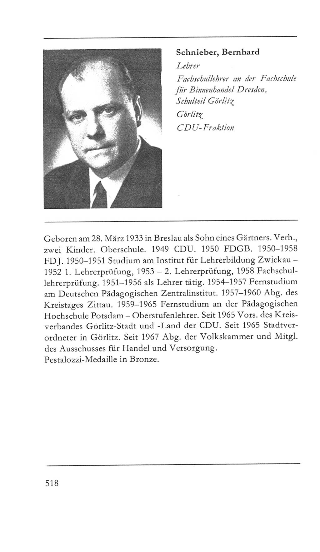 Volkskammer (VK) der Deutschen Demokratischen Republik (DDR) 5. Wahlperiode 1967-1971, Seite 518 (VK. DDR 5. WP. 1967-1971, S. 518)
