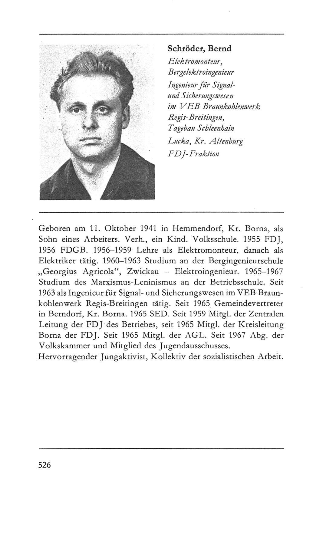 Volkskammer (VK) der Deutschen Demokratischen Republik (DDR) 5. Wahlperiode 1967-1971, Seite 526 (VK. DDR 5. WP. 1967-1971, S. 526)