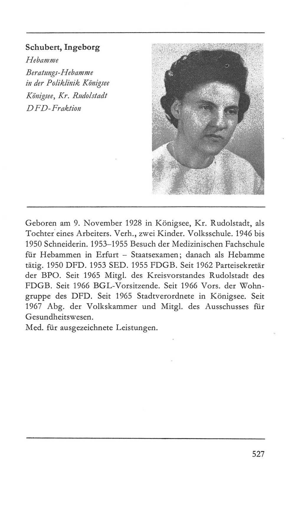 Volkskammer (VK) der Deutschen Demokratischen Republik (DDR) 5. Wahlperiode 1967-1971, Seite 527 (VK. DDR 5. WP. 1967-1971, S. 527)