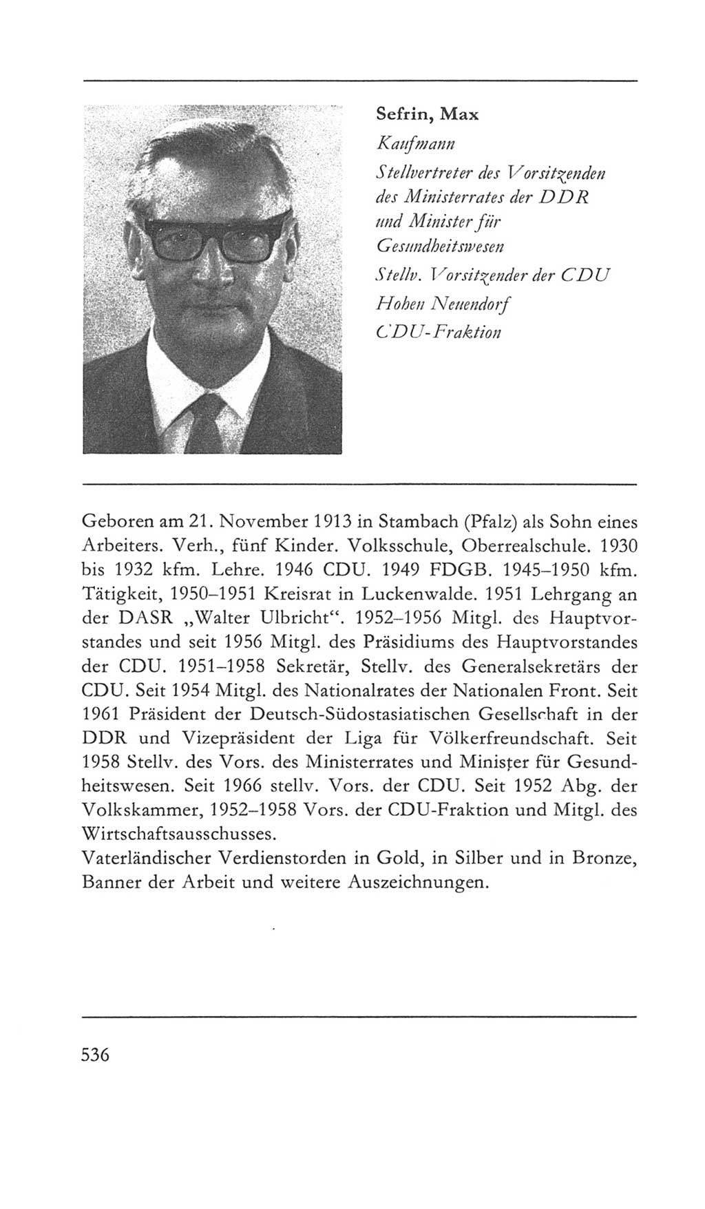 Volkskammer (VK) der Deutschen Demokratischen Republik (DDR) 5. Wahlperiode 1967-1971, Seite 536 (VK. DDR 5. WP. 1967-1971, S. 536)