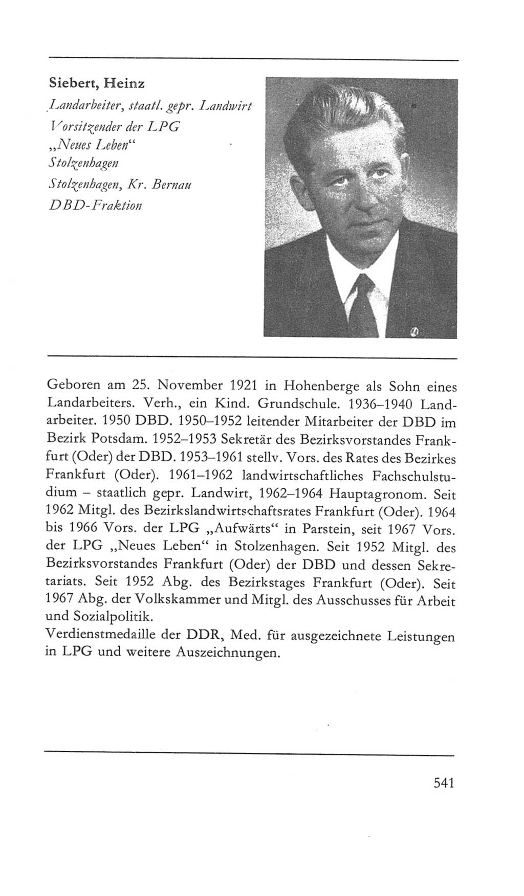 Volkskammer (VK) der Deutschen Demokratischen Republik (DDR) 5. Wahlperiode 1967-1971, Seite 541 (VK. DDR 5. WP. 1967-1971, S. 541)