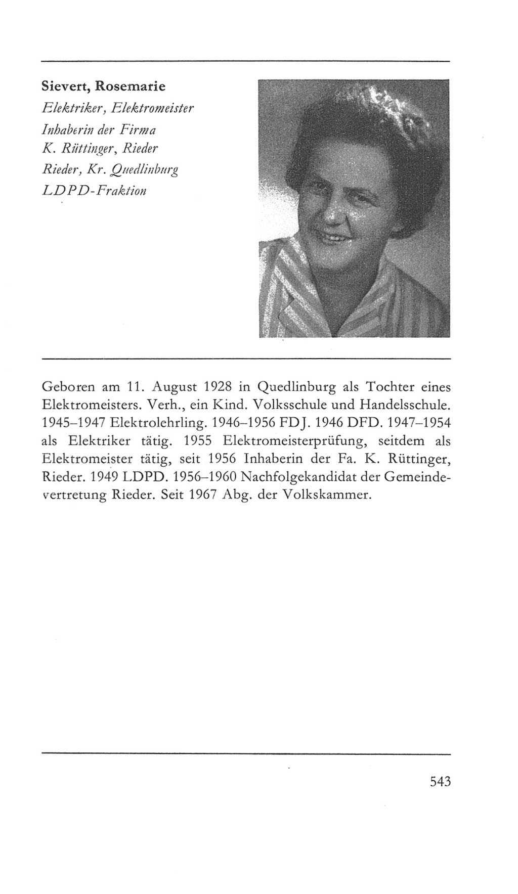 Volkskammer (VK) der Deutschen Demokratischen Republik (DDR) 5. Wahlperiode 1967-1971, Seite 543 (VK. DDR 5. WP. 1967-1971, S. 543)