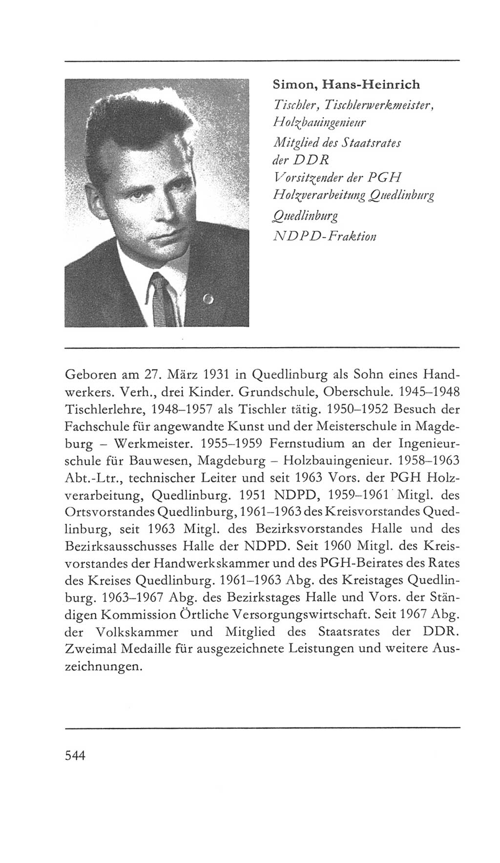 Volkskammer (VK) der Deutschen Demokratischen Republik (DDR) 5. Wahlperiode 1967-1971, Seite 544 (VK. DDR 5. WP. 1967-1971, S. 544)