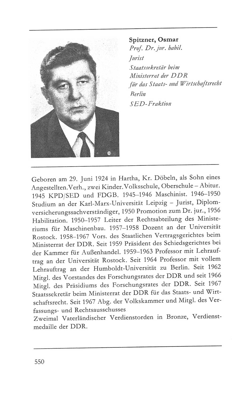 Volkskammer (VK) der Deutschen Demokratischen Republik (DDR) 5. Wahlperiode 1967-1971, Seite 550 (VK. DDR 5. WP. 1967-1971, S. 550)
