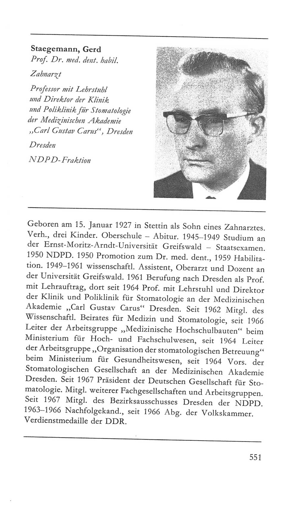 Volkskammer (VK) der Deutschen Demokratischen Republik (DDR) 5. Wahlperiode 1967-1971, Seite 551 (VK. DDR 5. WP. 1967-1971, S. 551)