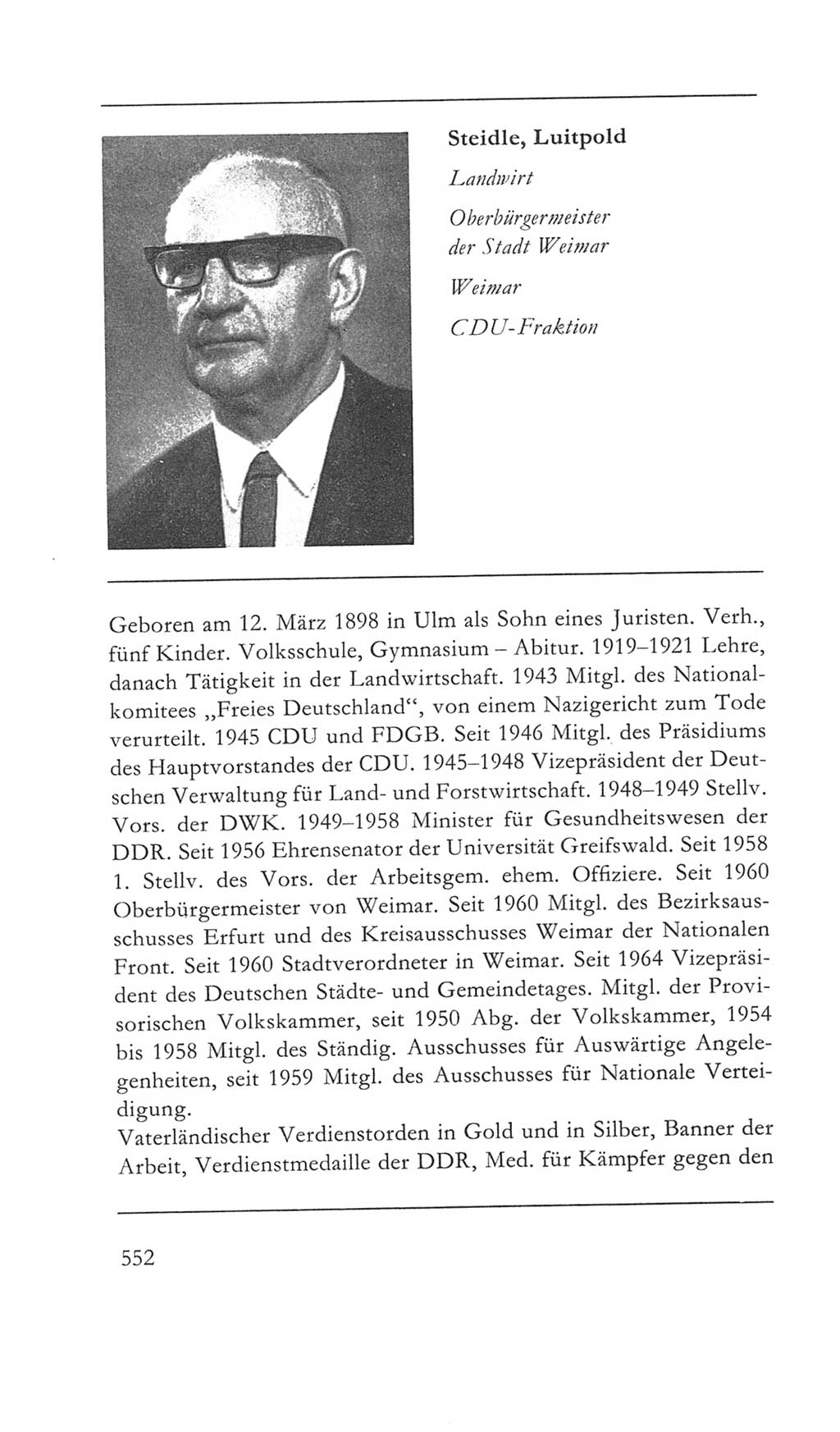 Volkskammer (VK) der Deutschen Demokratischen Republik (DDR) 5. Wahlperiode 1967-1971, Seite 552 (VK. DDR 5. WP. 1967-1971, S. 552)