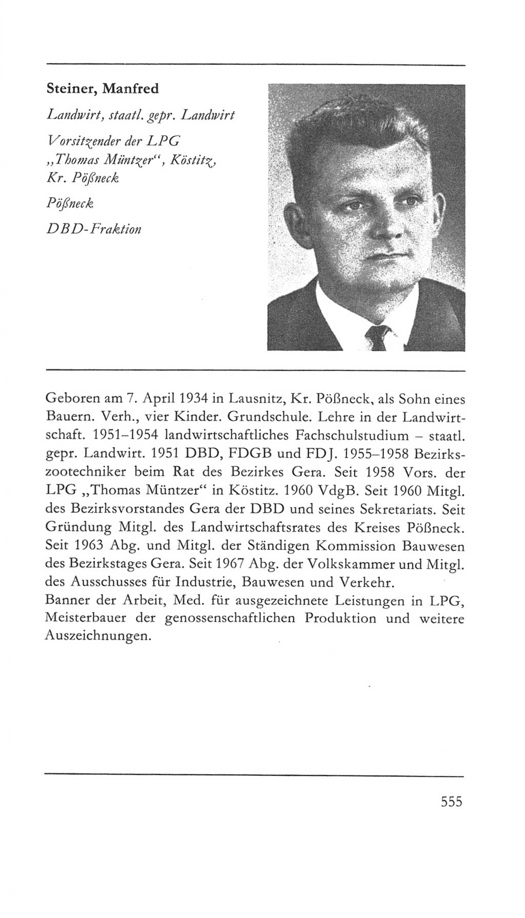 Volkskammer (VK) der Deutschen Demokratischen Republik (DDR) 5. Wahlperiode 1967-1971, Seite 555 (VK. DDR 5. WP. 1967-1971, S. 555)