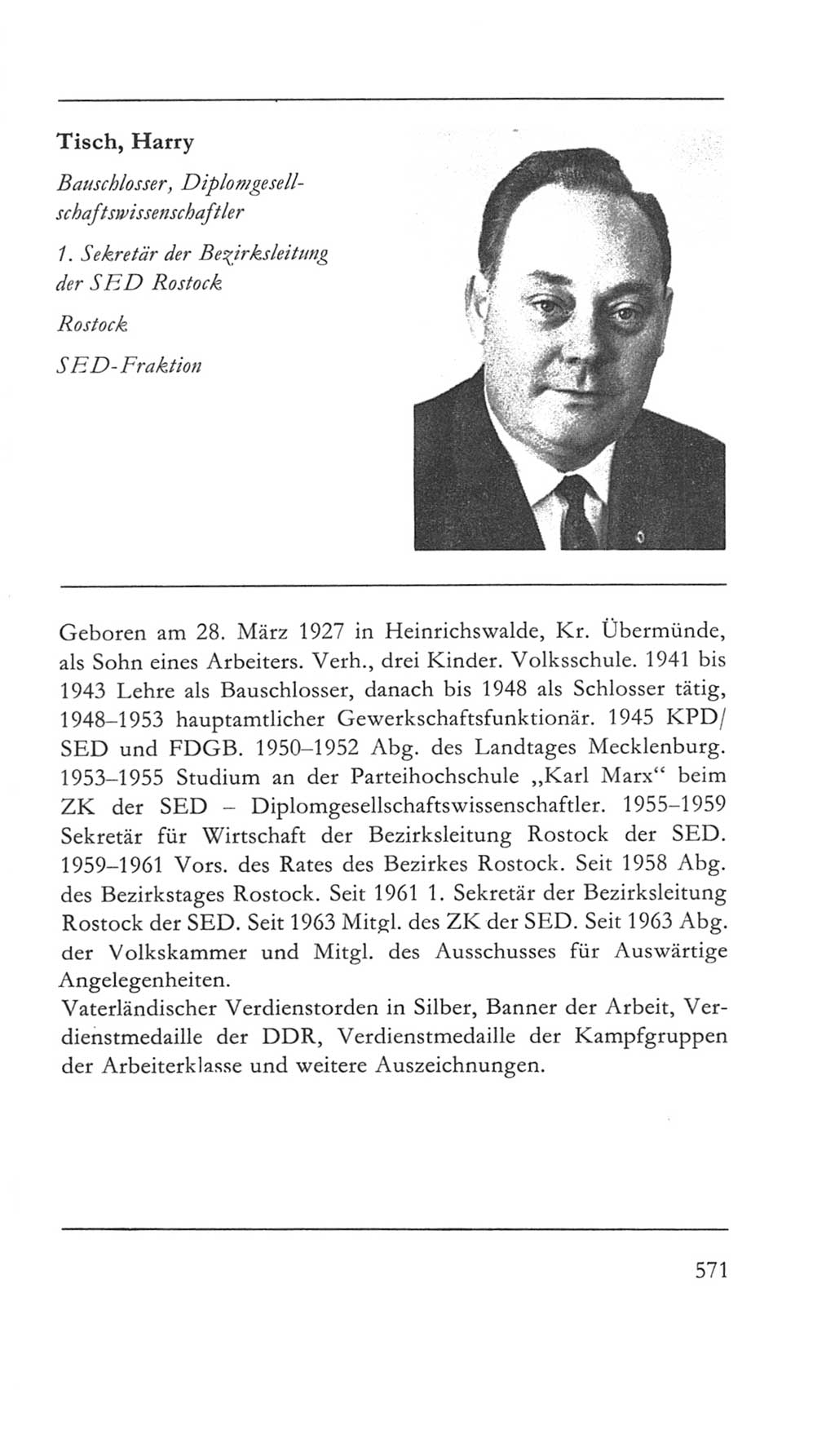 Volkskammer (VK) der Deutschen Demokratischen Republik (DDR) 5. Wahlperiode 1967-1971, Seite 571 (VK. DDR 5. WP. 1967-1971, S. 571)