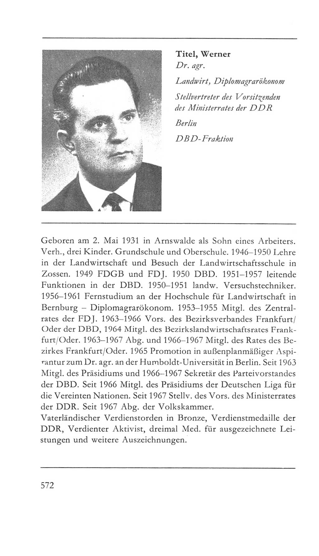 Volkskammer (VK) der Deutschen Demokratischen Republik (DDR) 5. Wahlperiode 1967-1971, Seite 572 (VK. DDR 5. WP. 1967-1971, S. 572)