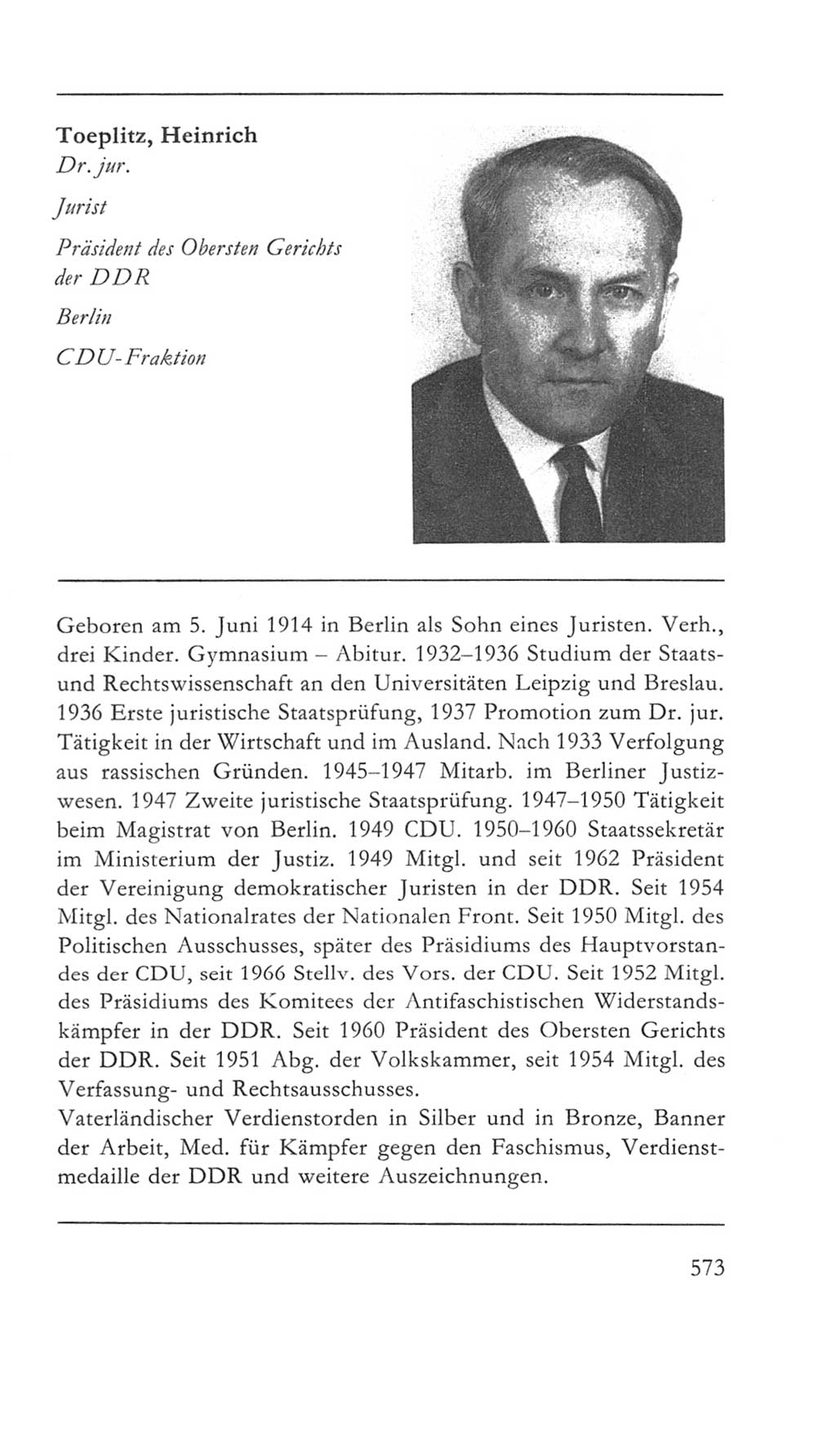 Volkskammer (VK) der Deutschen Demokratischen Republik (DDR) 5. Wahlperiode 1967-1971, Seite 573 (VK. DDR 5. WP. 1967-1971, S. 573)