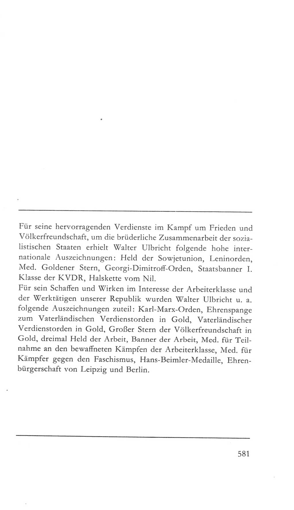 Volkskammer (VK) der Deutschen Demokratischen Republik (DDR) 5. Wahlperiode 1967-1971, Seite 581 (VK. DDR 5. WP. 1967-1971, S. 581)