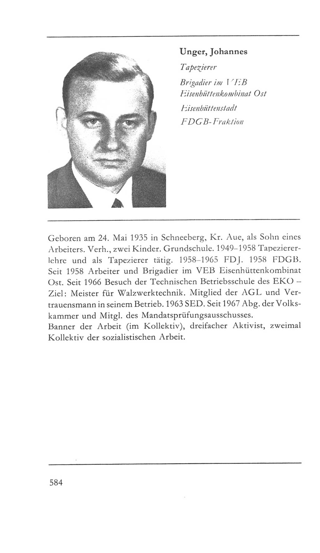 Volkskammer (VK) der Deutschen Demokratischen Republik (DDR) 5. Wahlperiode 1967-1971, Seite 584 (VK. DDR 5. WP. 1967-1971, S. 584)