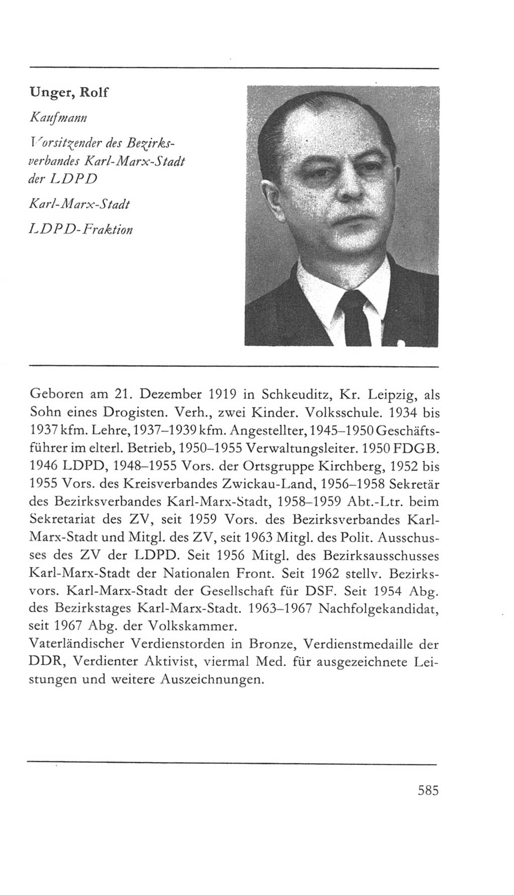 Volkskammer (VK) der Deutschen Demokratischen Republik (DDR) 5. Wahlperiode 1967-1971, Seite 585 (VK. DDR 5. WP. 1967-1971, S. 585)
