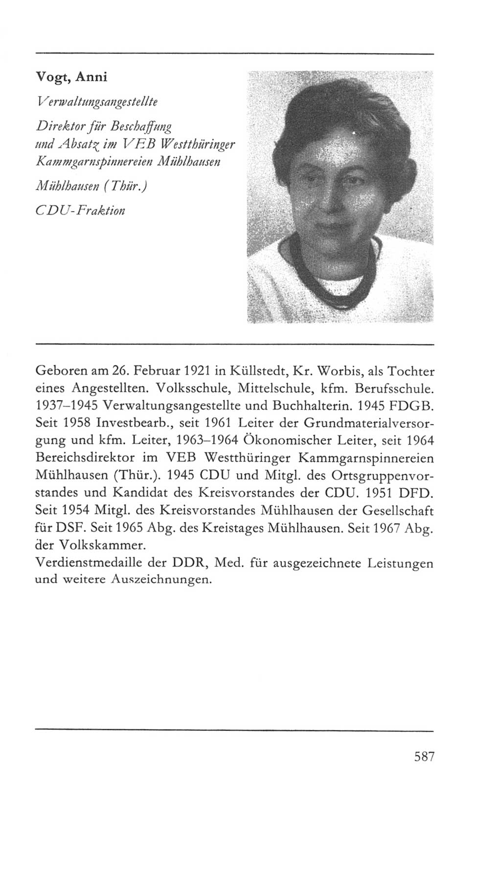 Volkskammer (VK) der Deutschen Demokratischen Republik (DDR) 5. Wahlperiode 1967-1971, Seite 587 (VK. DDR 5. WP. 1967-1971, S. 587)