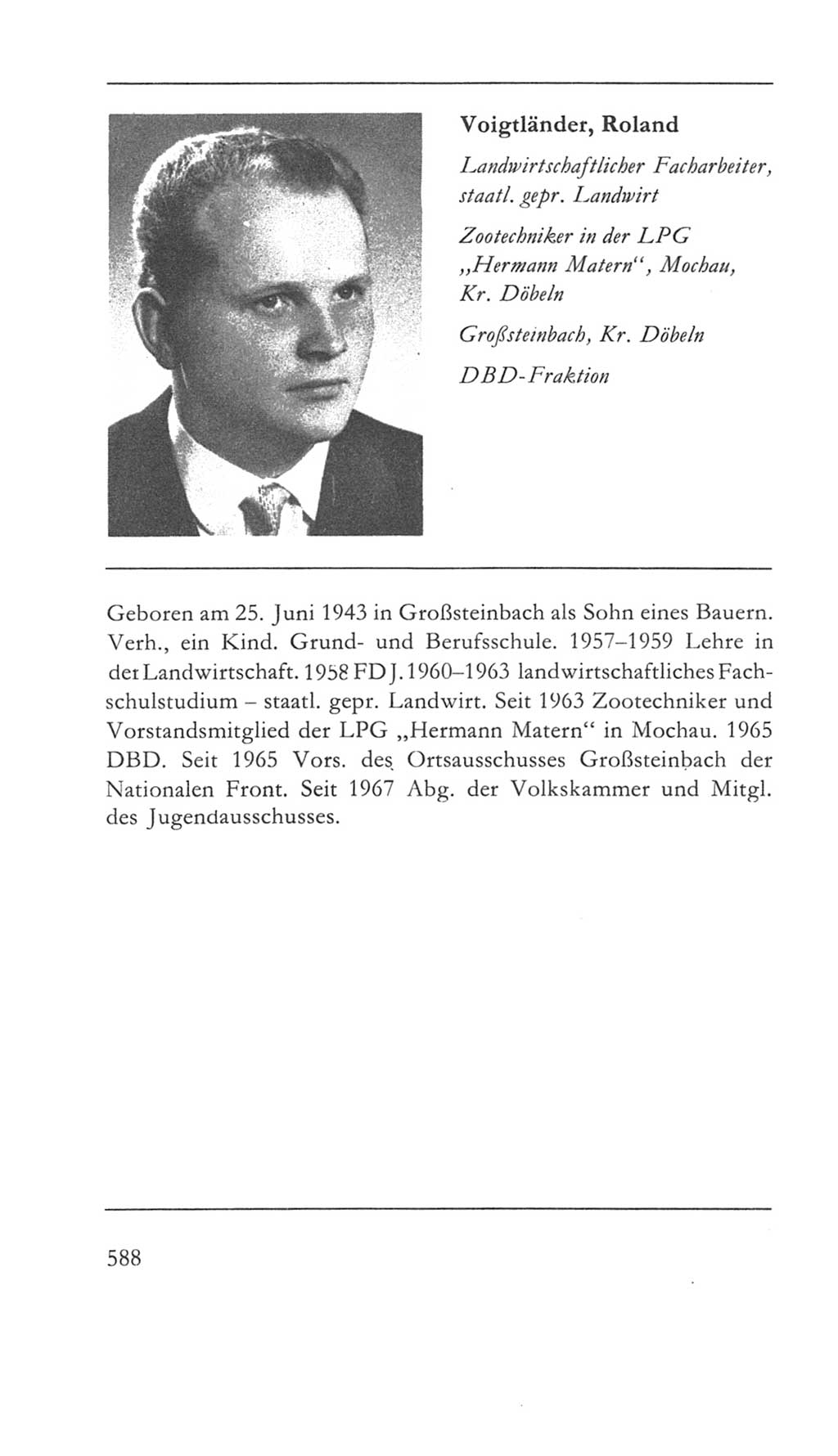 Volkskammer (VK) der Deutschen Demokratischen Republik (DDR) 5. Wahlperiode 1967-1971, Seite 588 (VK. DDR 5. WP. 1967-1971, S. 588)