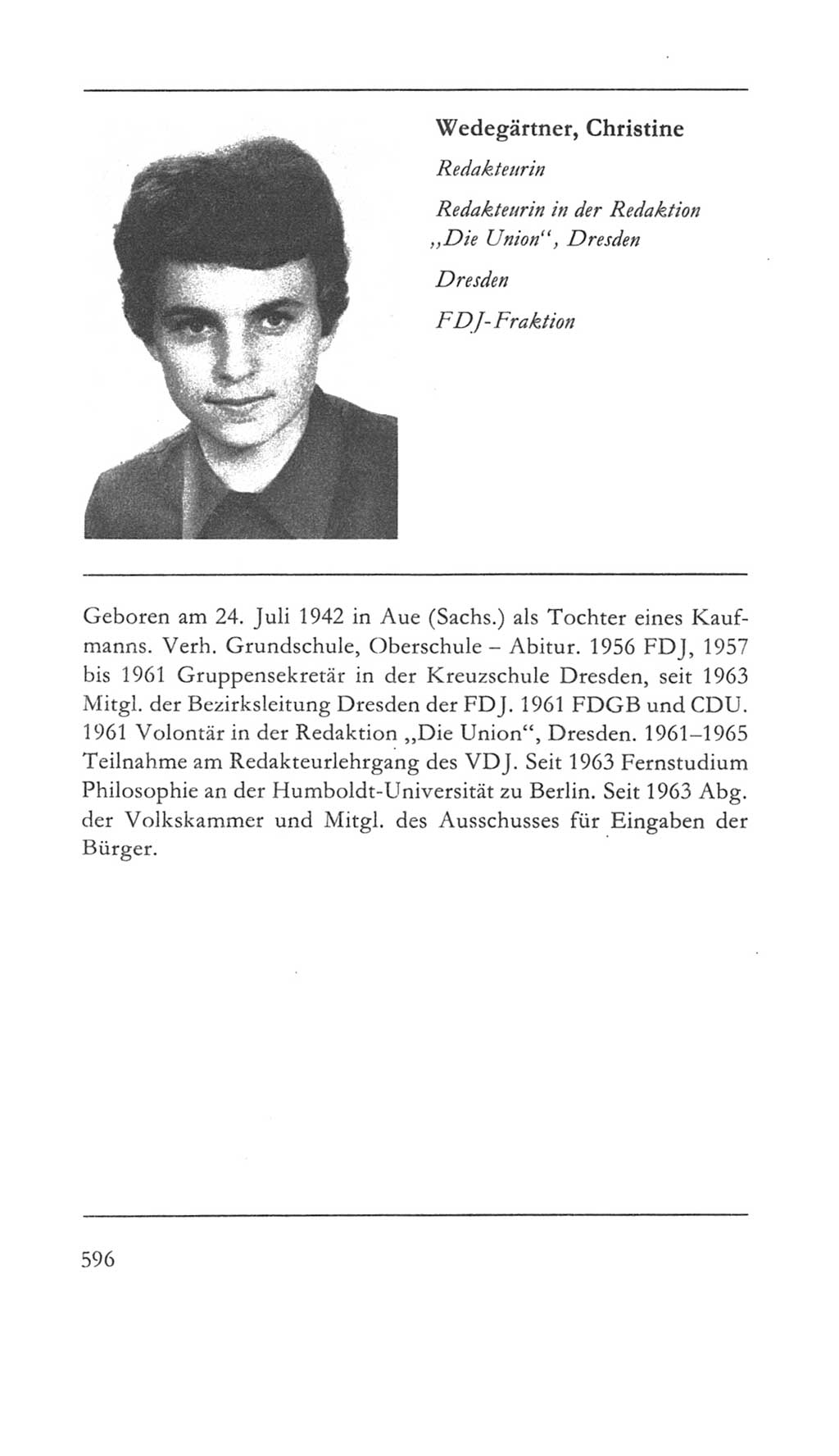 Volkskammer (VK) der Deutschen Demokratischen Republik (DDR) 5. Wahlperiode 1967-1971, Seite 596 (VK. DDR 5. WP. 1967-1971, S. 596)