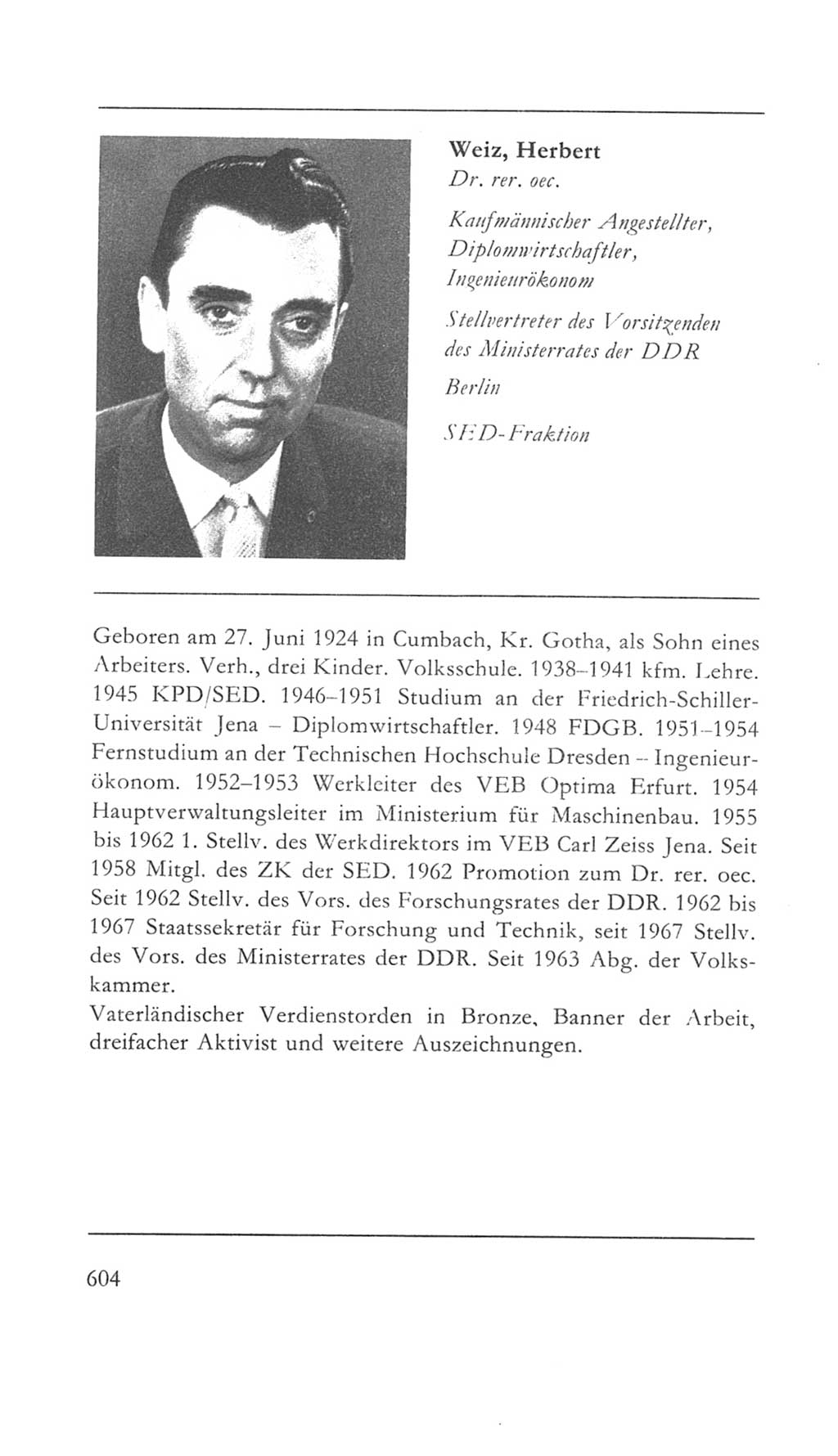 Volkskammer (VK) der Deutschen Demokratischen Republik (DDR) 5. Wahlperiode 1967-1971, Seite 604 (VK. DDR 5. WP. 1967-1971, S. 604)