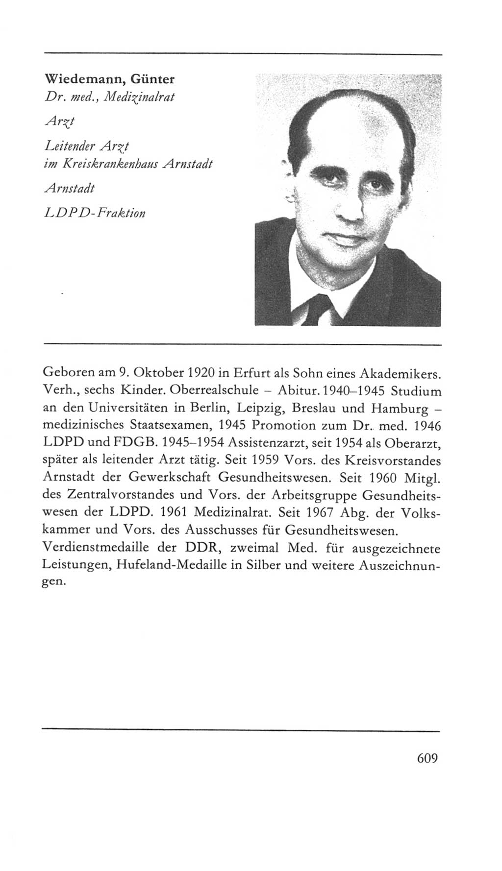 Volkskammer (VK) der Deutschen Demokratischen Republik (DDR) 5. Wahlperiode 1967-1971, Seite 609 (VK. DDR 5. WP. 1967-1971, S. 609)