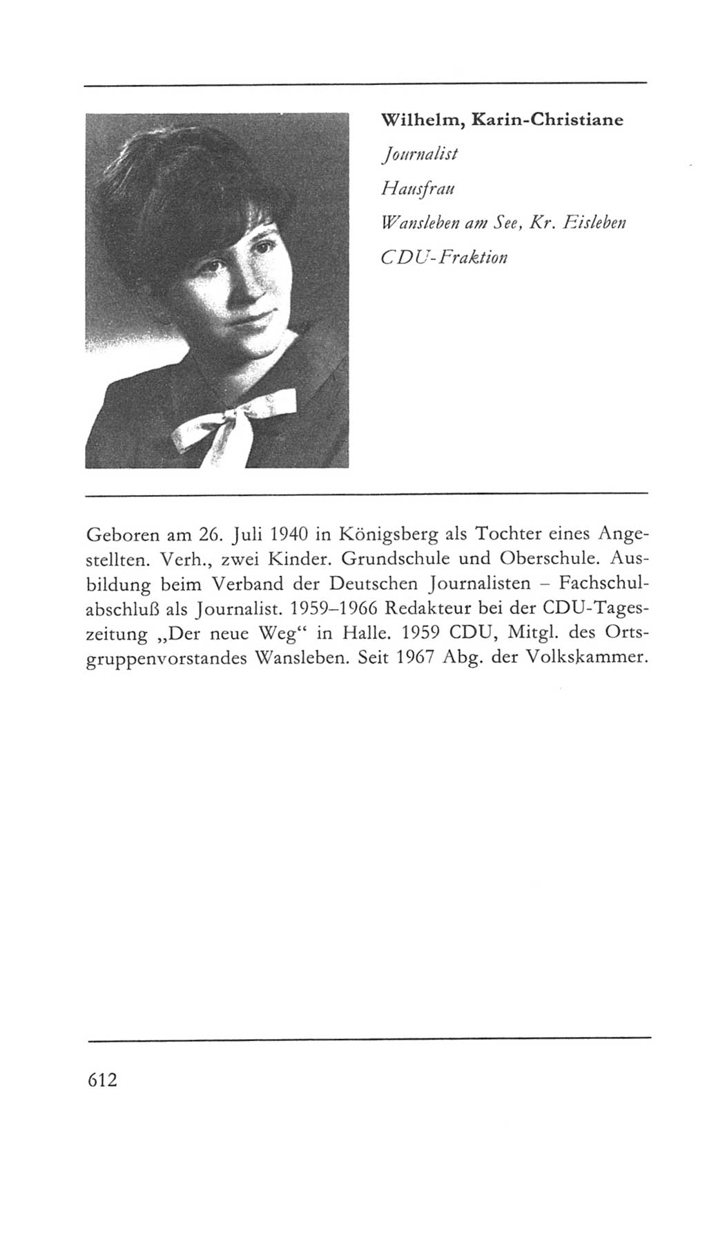 Volkskammer (VK) der Deutschen Demokratischen Republik (DDR) 5. Wahlperiode 1967-1971, Seite 612 (VK. DDR 5. WP. 1967-1971, S. 612)