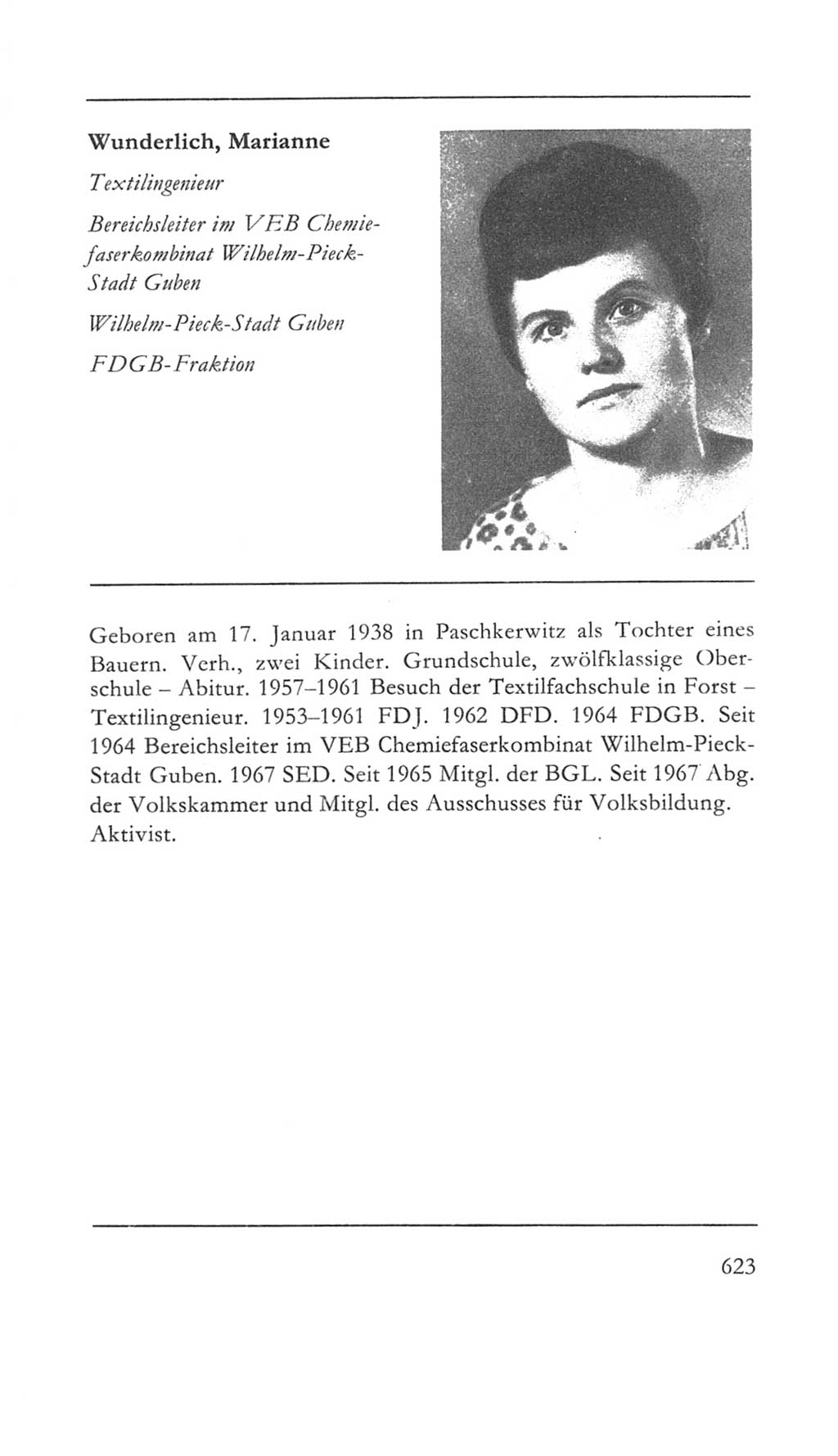 Volkskammer (VK) der Deutschen Demokratischen Republik (DDR) 5. Wahlperiode 1967-1971, Seite 623 (VK. DDR 5. WP. 1967-1971, S. 623)