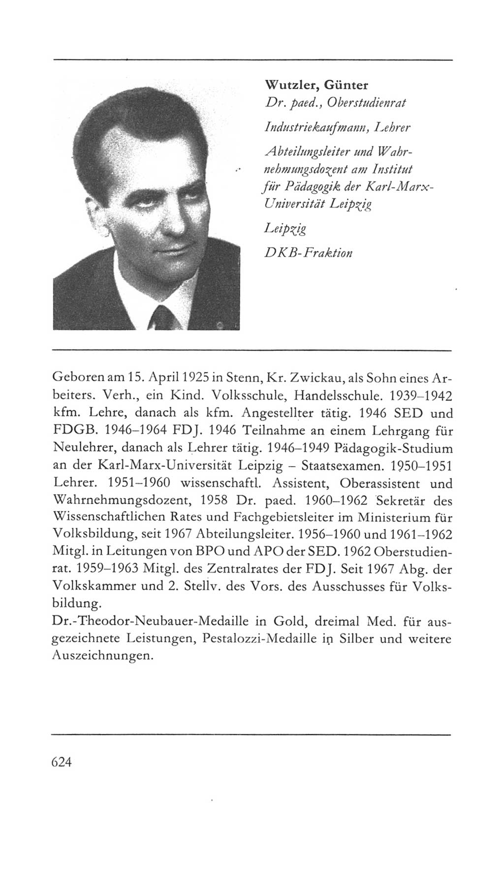 Volkskammer (VK) der Deutschen Demokratischen Republik (DDR) 5. Wahlperiode 1967-1971, Seite 624 (VK. DDR 5. WP. 1967-1971, S. 624)