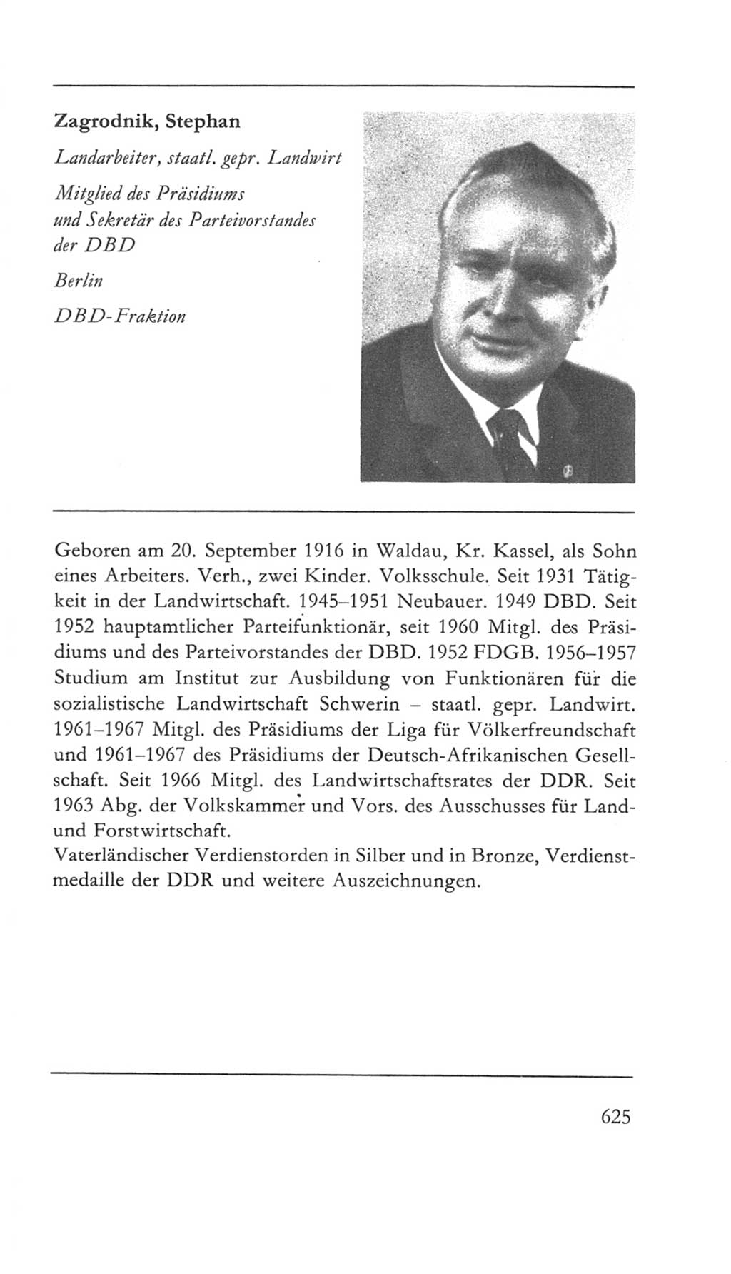 Volkskammer (VK) der Deutschen Demokratischen Republik (DDR) 5. Wahlperiode 1967-1971, Seite 625 (VK. DDR 5. WP. 1967-1971, S. 625)