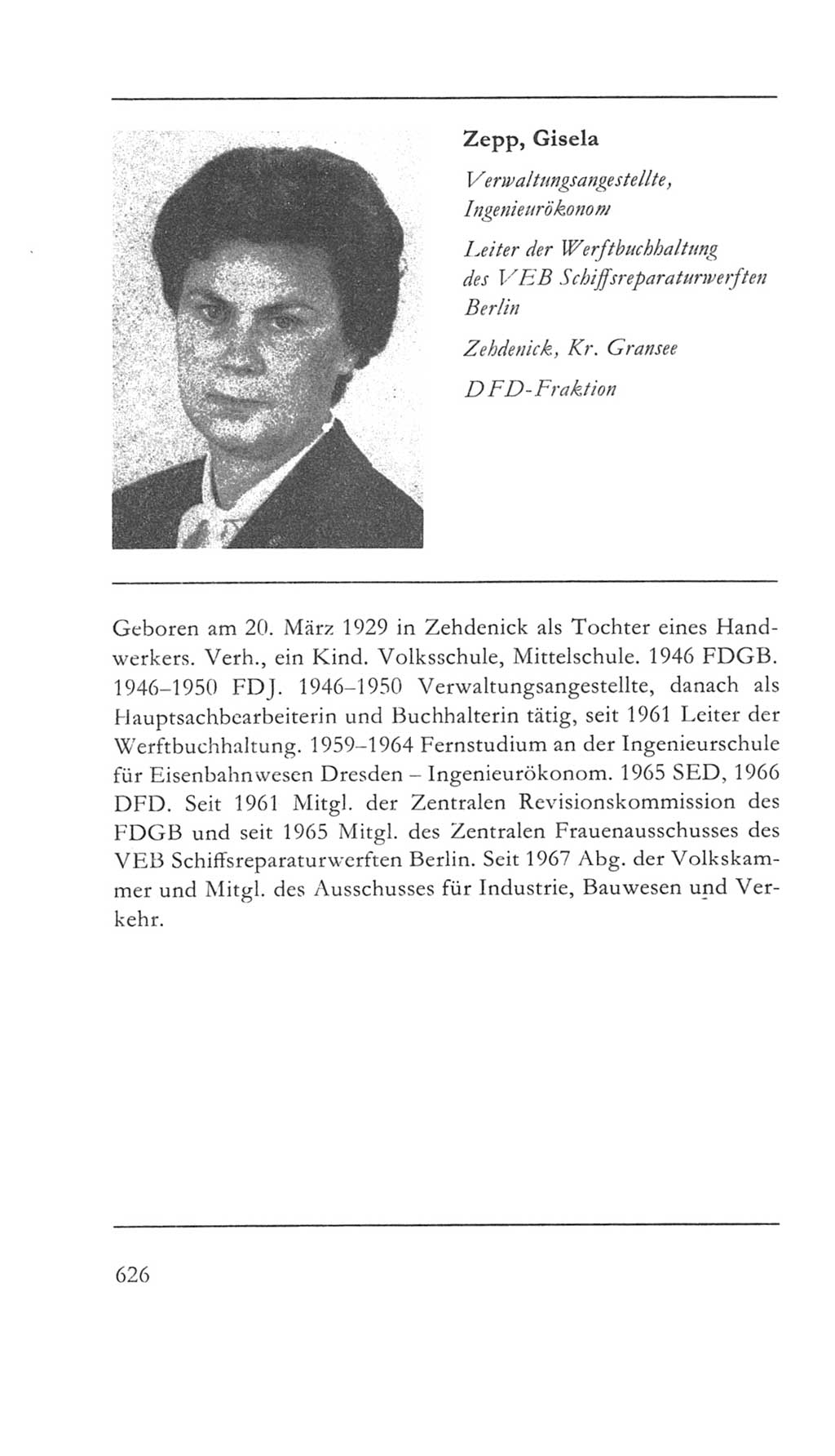 Volkskammer (VK) der Deutschen Demokratischen Republik (DDR) 5. Wahlperiode 1967-1971, Seite 626 (VK. DDR 5. WP. 1967-1971, S. 626)