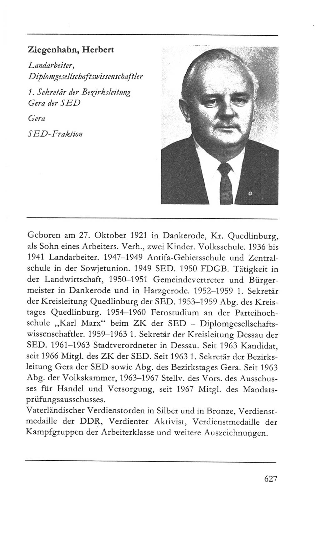 Volkskammer (VK) der Deutschen Demokratischen Republik (DDR) 5. Wahlperiode 1967-1971, Seite 627 (VK. DDR 5. WP. 1967-1971, S. 627)