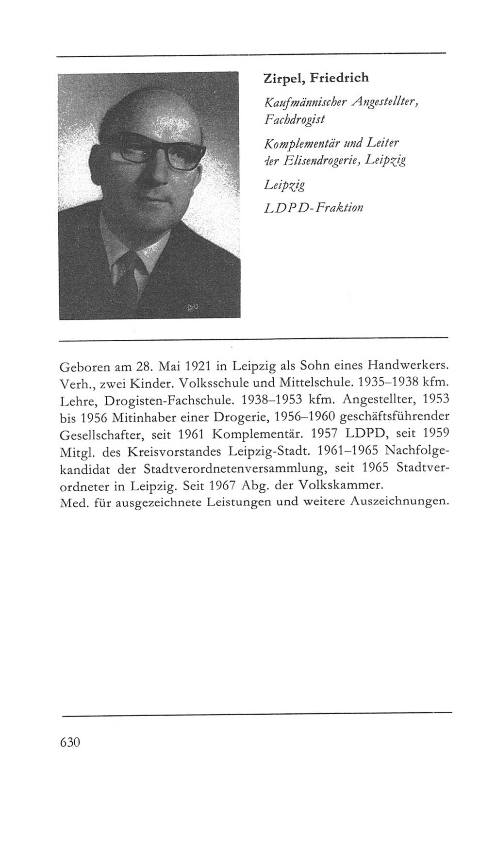 Volkskammer (VK) der Deutschen Demokratischen Republik (DDR) 5. Wahlperiode 1967-1971, Seite 630 (VK. DDR 5. WP. 1967-1971, S. 630)