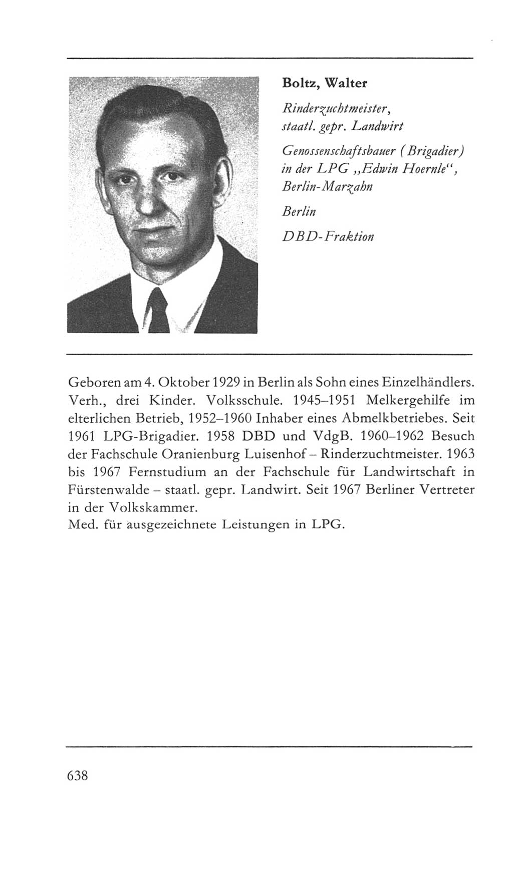 Volkskammer (VK) der Deutschen Demokratischen Republik (DDR) 5. Wahlperiode 1967-1971, Seite 638 (VK. DDR 5. WP. 1967-1971, S. 638)