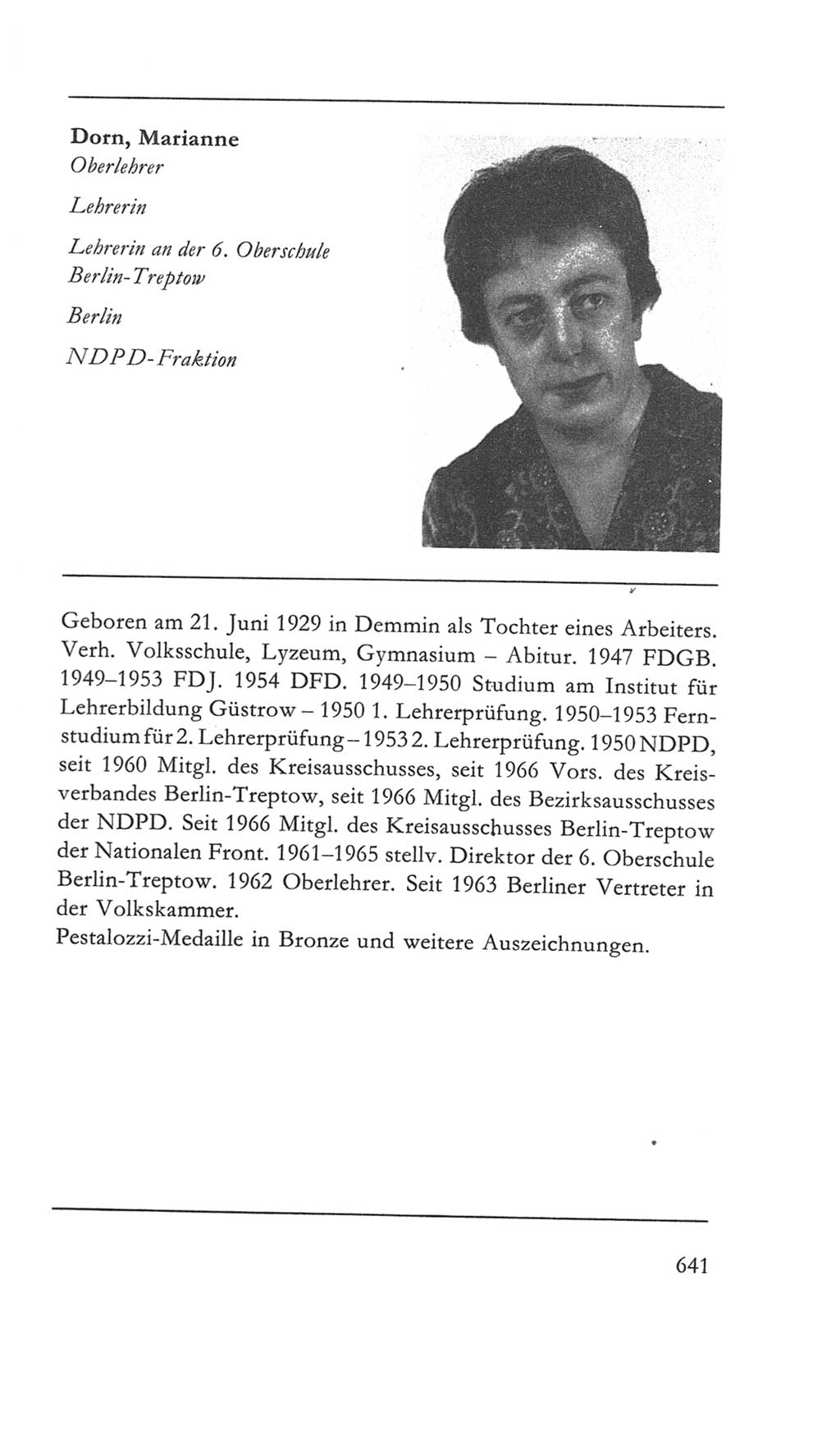 Volkskammer (VK) der Deutschen Demokratischen Republik (DDR) 5. Wahlperiode 1967-1971, Seite 641 (VK. DDR 5. WP. 1967-1971, S. 641)