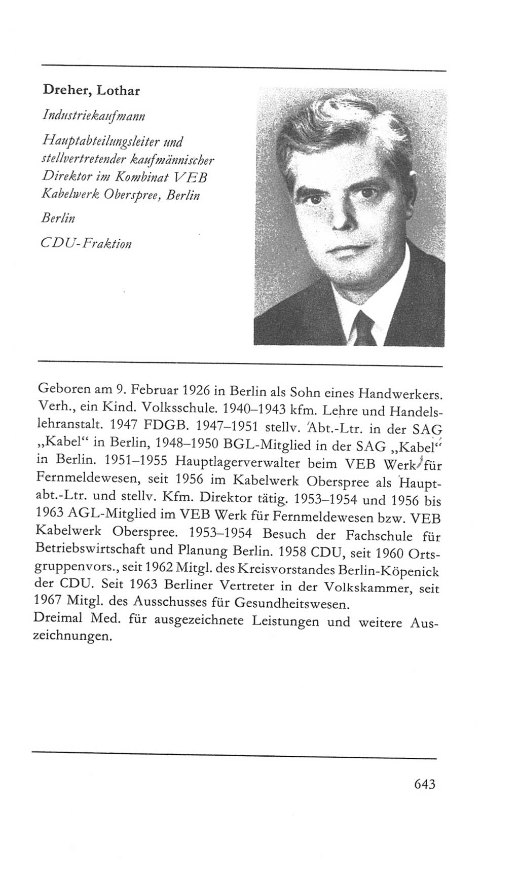 Volkskammer (VK) der Deutschen Demokratischen Republik (DDR) 5. Wahlperiode 1967-1971, Seite 643 (VK. DDR 5. WP. 1967-1971, S. 643)