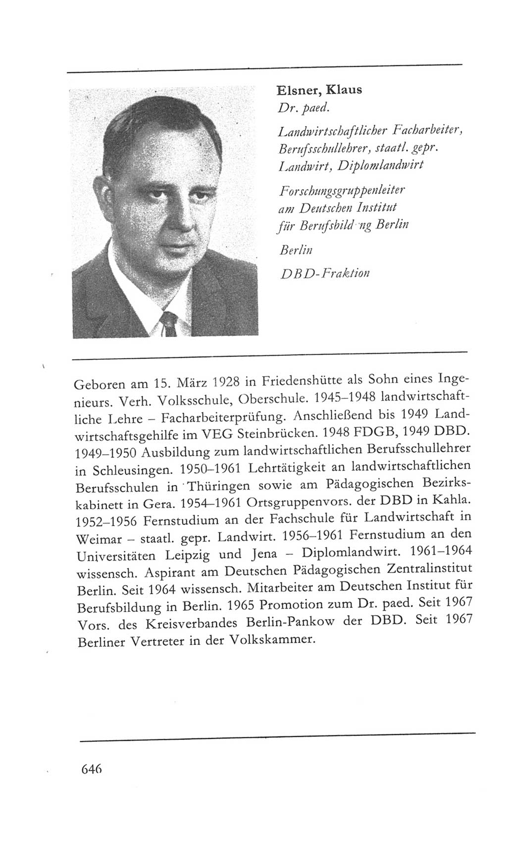 Volkskammer (VK) der Deutschen Demokratischen Republik (DDR) 5. Wahlperiode 1967-1971, Seite 646 (VK. DDR 5. WP. 1967-1971, S. 646)