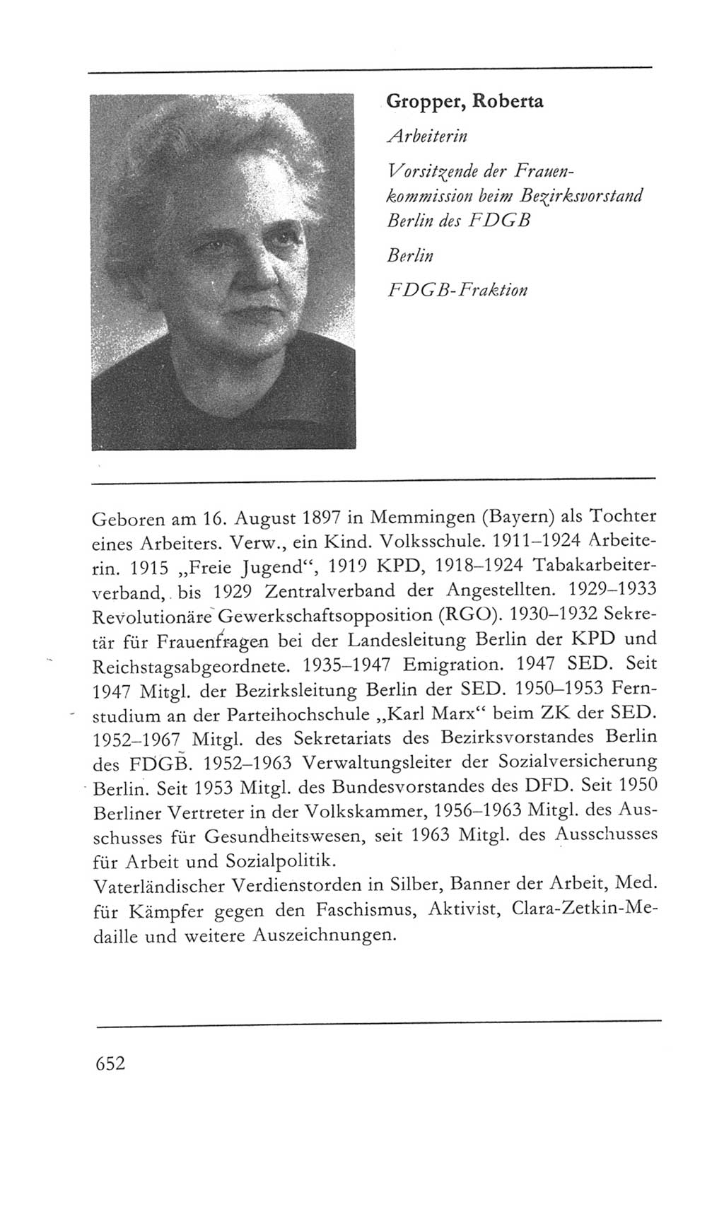 Volkskammer (VK) der Deutschen Demokratischen Republik (DDR) 5. Wahlperiode 1967-1971, Seite 652 (VK. DDR 5. WP. 1967-1971, S. 652)