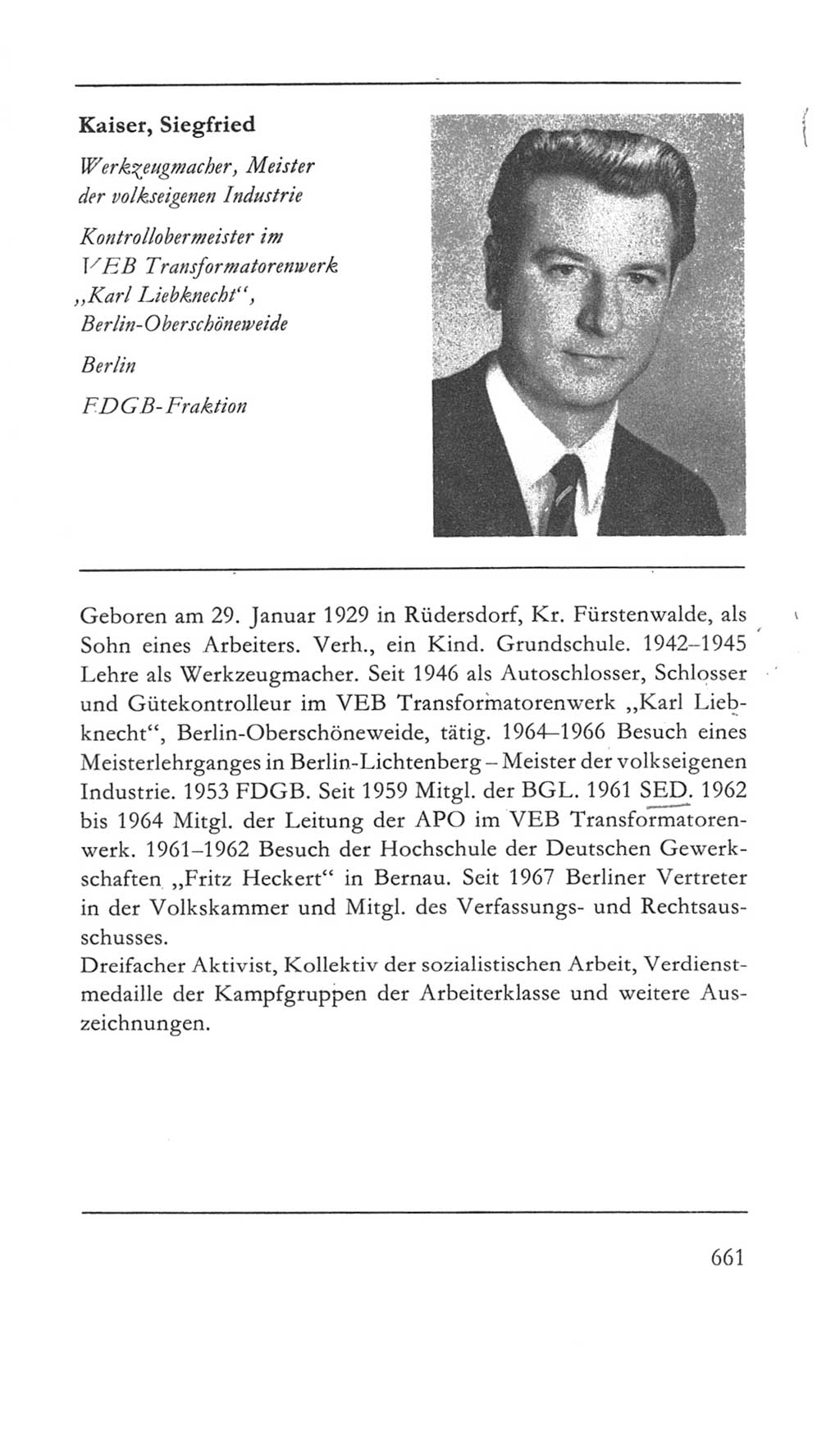 Volkskammer (VK) der Deutschen Demokratischen Republik (DDR) 5. Wahlperiode 1967-1971, Seite 661 (VK. DDR 5. WP. 1967-1971, S. 661)