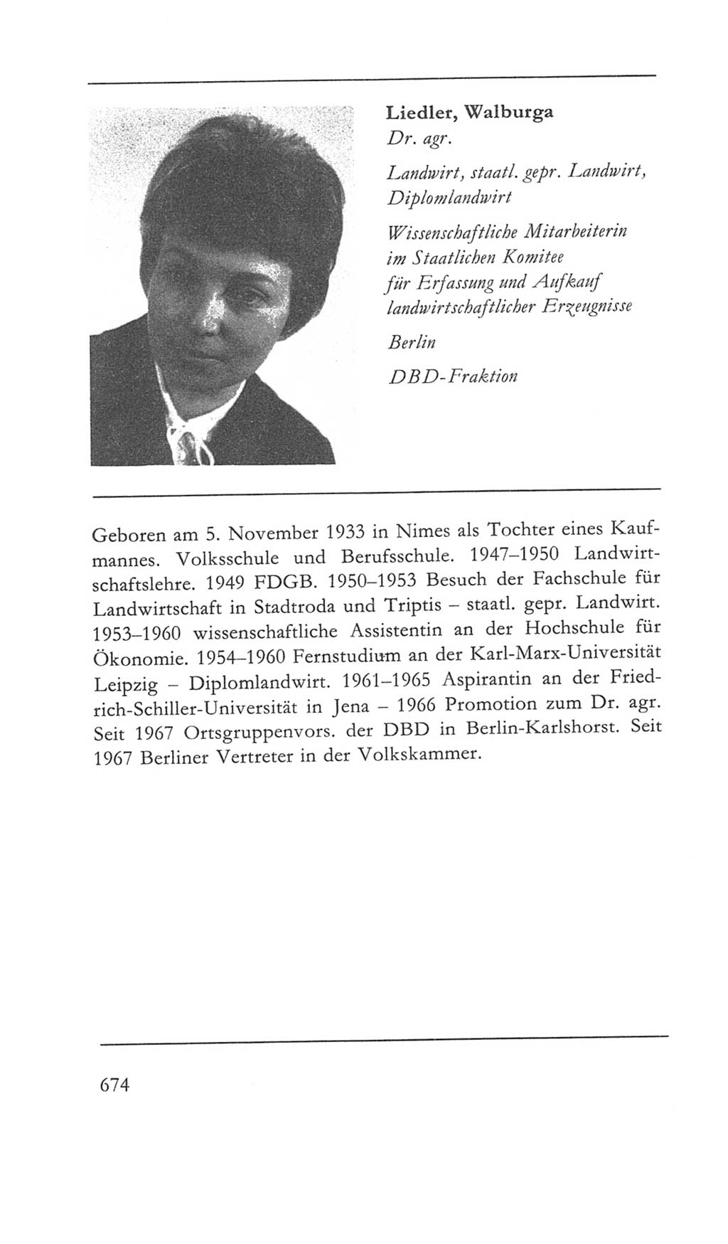 Volkskammer (VK) der Deutschen Demokratischen Republik (DDR) 5. Wahlperiode 1967-1971, Seite 674 (VK. DDR 5. WP. 1967-1971, S. 674)