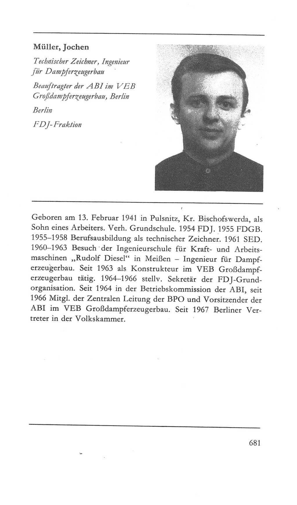 Volkskammer (VK) der Deutschen Demokratischen Republik (DDR) 5. Wahlperiode 1967-1971, Seite 681 (VK. DDR 5. WP. 1967-1971, S. 681)