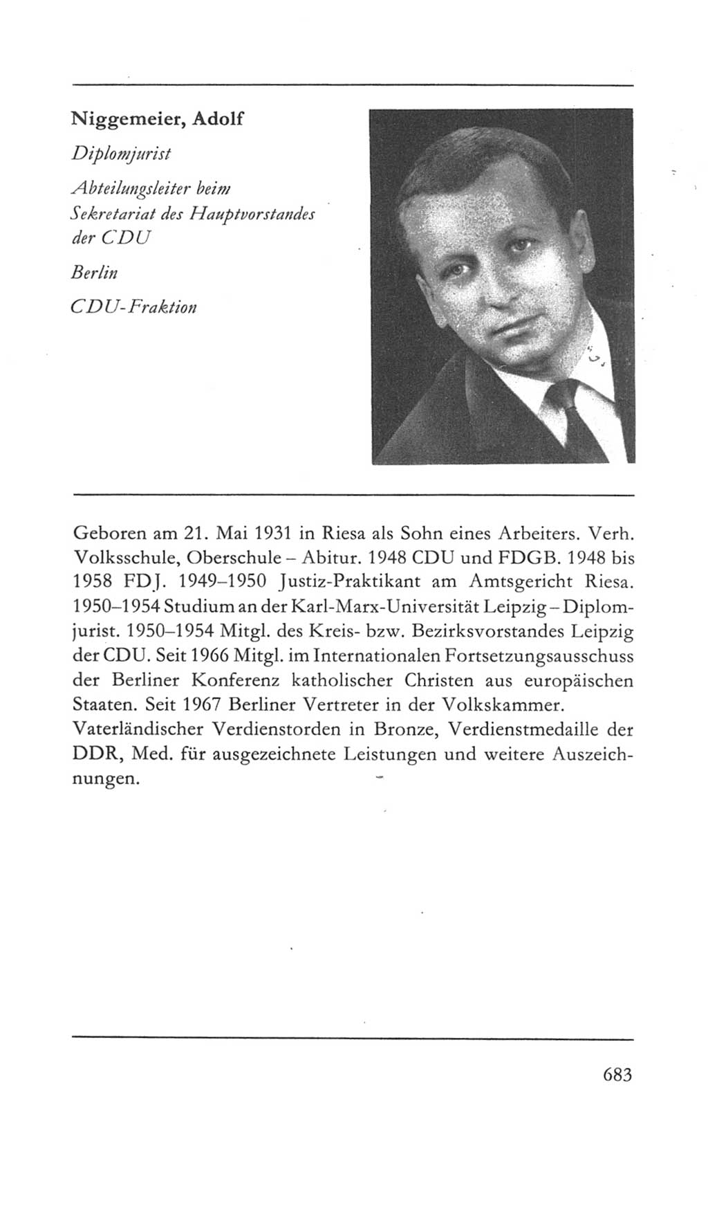 Volkskammer (VK) der Deutschen Demokratischen Republik (DDR) 5. Wahlperiode 1967-1971, Seite 683 (VK. DDR 5. WP. 1967-1971, S. 683)