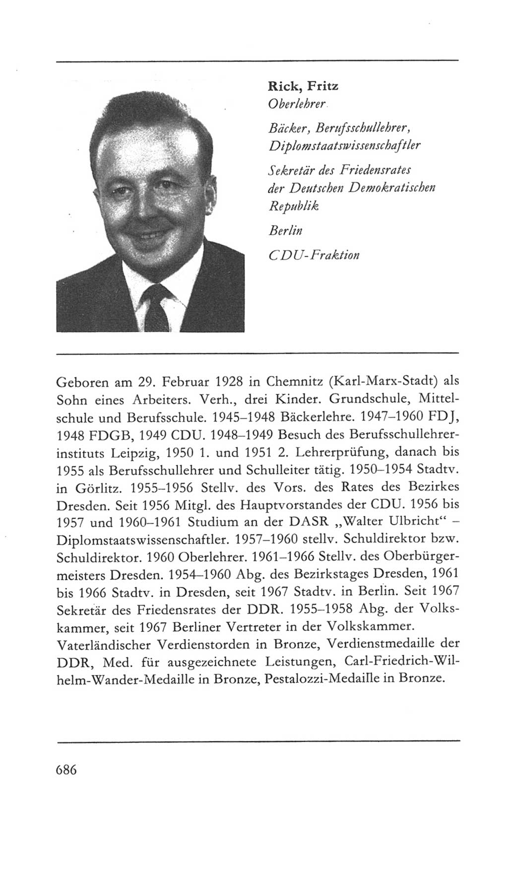 Volkskammer (VK) der Deutschen Demokratischen Republik (DDR) 5. Wahlperiode 1967-1971, Seite 686 (VK. DDR 5. WP. 1967-1971, S. 686)