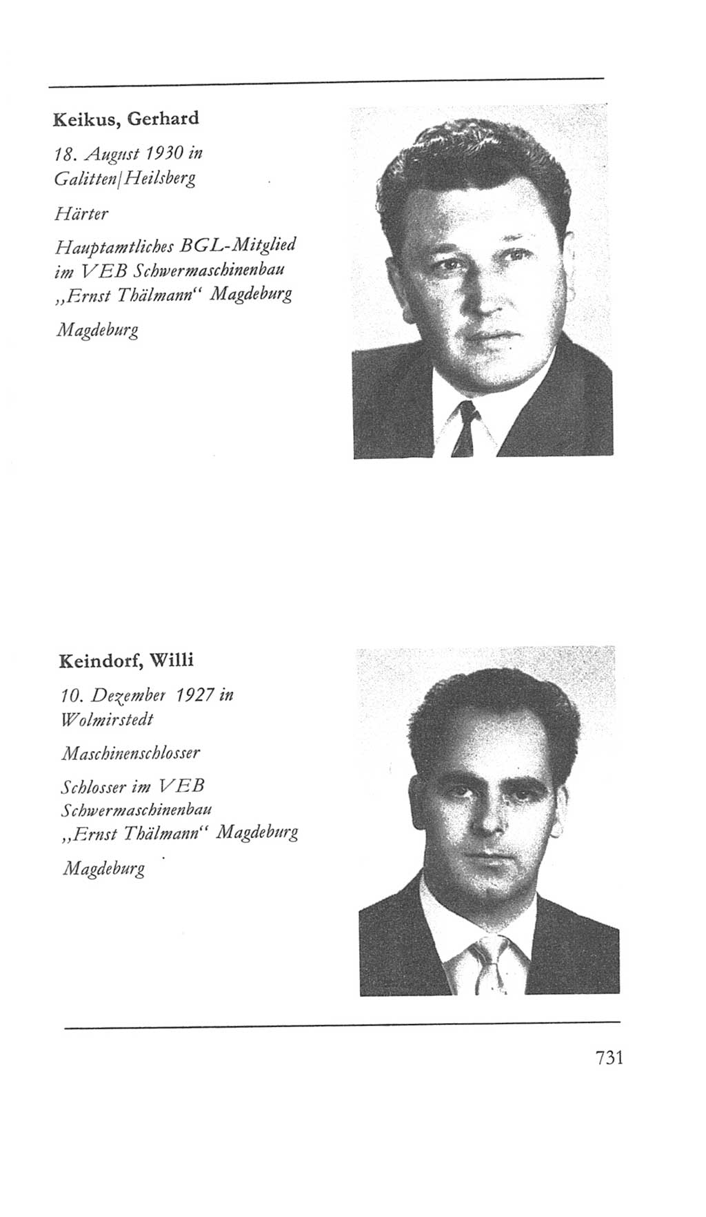Volkskammer (VK) der Deutschen Demokratischen Republik (DDR) 5. Wahlperiode 1967-1971, Seite 731 (VK. DDR 5. WP. 1967-1971, S. 731)