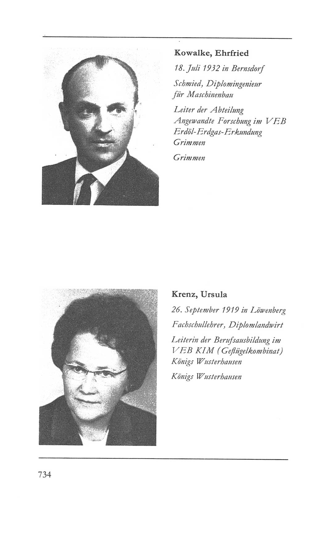 Volkskammer (VK) der Deutschen Demokratischen Republik (DDR) 5. Wahlperiode 1967-1971, Seite 734 (VK. DDR 5. WP. 1967-1971, S. 734)