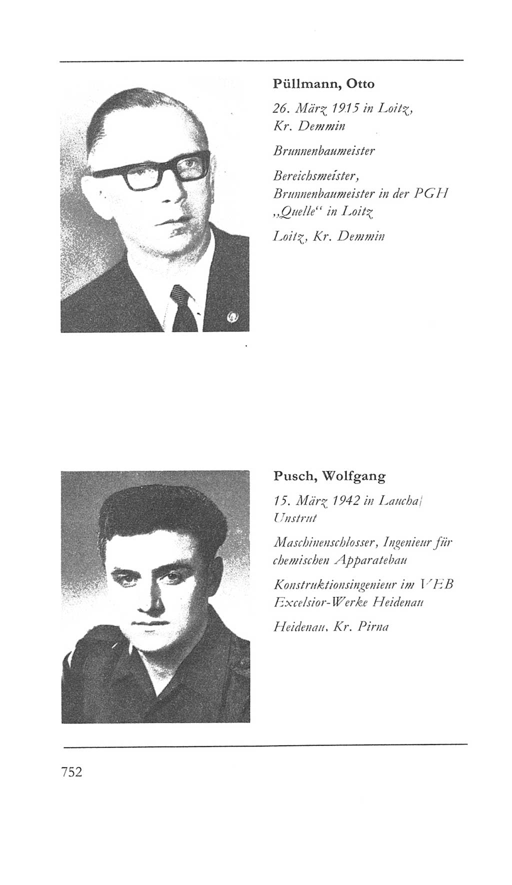 Volkskammer (VK) der Deutschen Demokratischen Republik (DDR) 5. Wahlperiode 1967-1971, Seite 752 (VK. DDR 5. WP. 1967-1971, S. 752)