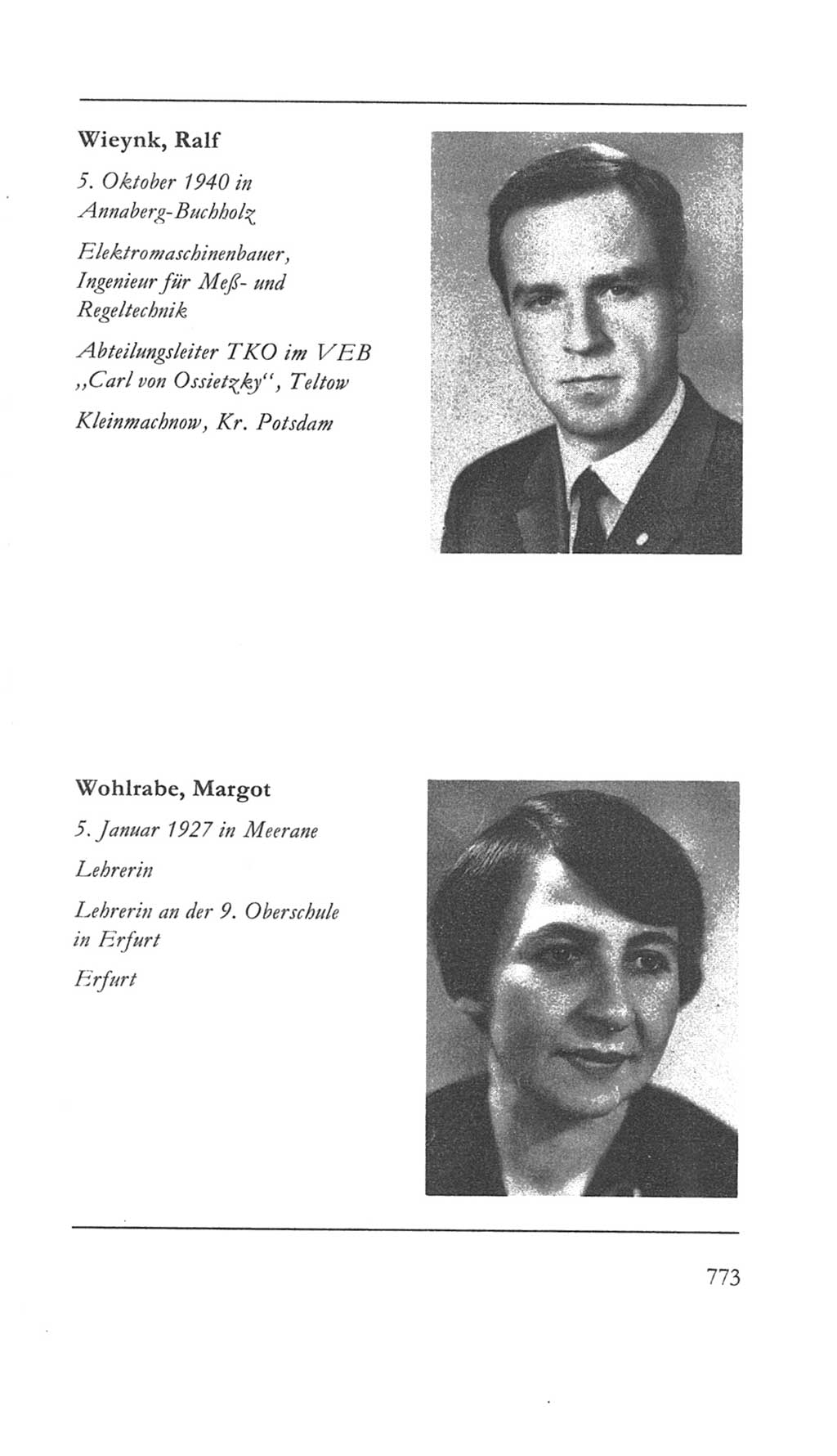 Volkskammer (VK) der Deutschen Demokratischen Republik (DDR) 5. Wahlperiode 1967-1971, Seite 773 (VK. DDR 5. WP. 1967-1971, S. 773)